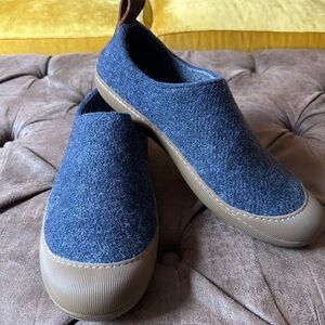 Stylish Blue Wool Slip-On Loafers for Men